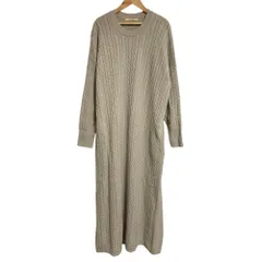良品 CURENSOLOGY カレンソロジー ケーブルニット ロングワンピース F グレージュ レディース 古着 中古 USED
