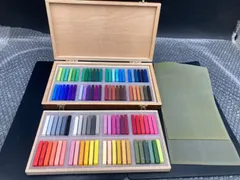 MP276) NOUVEL CARRE PASTEL 96色 使用品  木箱 元箱 現状品/ ヌーベルカレー カラー パステル文房具 画材 アート NCT-96WNのサムネイル