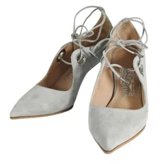 美品 Salvatore Ferragamo サルヴァトーレフェラガモ スエード ガンチーニ レースアップ ハイヒール パンプス 5.5D 23cm相当 グレー レディース 古着 中古 USED