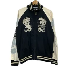 【中古】　DOG TOWN　BLACK DRAGON　トラックジャケット　ジャージ　ハイネック　フルジップ　両面刺しゅう　ブランドロゴ　黒龍　総柄　プリント　ストリート　古着　/1930のサムネイル