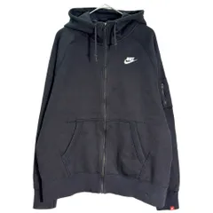 NIKE ナイキ ワンポイントロゴ フルジップ スウェットパーカー スポーツ ブラック(メンズ L)中古 古着 X8373