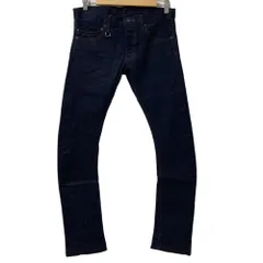 美品 GalaabenD ガラアーベント ストレッチ カーブ バナナ デニムパンツ スリム スキニー ジーンズ ダークブルー ネイビー メンズ 古着 中古 USEDのサムネイル