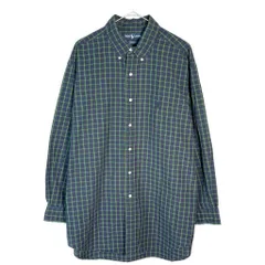 90年代 Polo by Ralph Lauren ポロ ラルフローレン YARMOUTH ボタンダウン 長袖シャツ チェック マルチカラー(メンズ 17)中古 古着 X8382