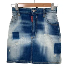美品 DSQUARED2 ディースクエアード ストレッチ ウォッシュ加工 デニムミニスカート 36サイズ ブルー レディース 古着 中古 USEDのサムネイル