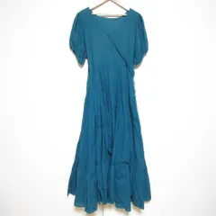 未使用 BELLE VINTAGE LA BELLE ETUDE ベルヴィンテージ ラベルエチュード パフスリーブ ロングワンピース サイズF エメラルドグリーン  レディース 古着 中古 USED