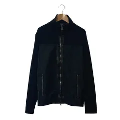 美品 EPOCA UOMO エポカ ウォモ 異素材 インサート リブニット ジップアップ ジャケット サイズ48 ブラック メンズ 古着 中古 USEDのサムネイル
