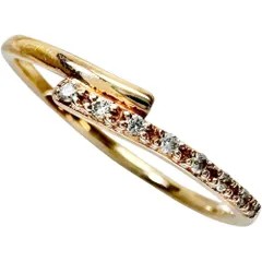 【未使用】ete K10 ダイヤモンド ミル打ち ピンキーリング 5号 華奢 5号 【ete/エテ】ピンキー ダイヤモンド 0.02ct リング・指輪 K10