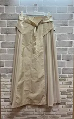 Y【Y5-46】◇ Ray BEAMS　1サイズ　サイドプリーツスカート　ベージュ