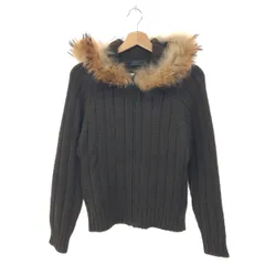 PRADA プラダ ニットパーカー サイズ:48 ラクーンファー/ジップアップパーカー   ウール100％ ブラウン メンズ / 240001196593のサムネイル