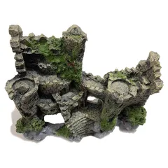 S-NET 水槽用城オブジェ アクアリウムオーナメント 隠れ家 飾り 樹脂製 水草装飾 熱帯魚 金魚用 SN-301-SO B [B]