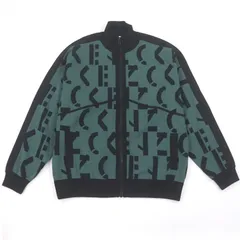 極美品□KENZO ケンゾー ロゴ総柄 ドライバーズニット ブルゾンジャケット トラックジャケット グリーン ブラック L 正規品 メンズのサムネイル