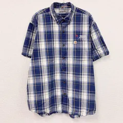 Carhartt　カーハート　半袖ボタンダウンシャツ　オンブレチェック　青　ブルー　XLサイズ　古着