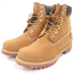 未使用品□Timberland ティンバーランド 10061713 6インチ プレミアム ウォータープルーフ ブーツ ヌバックレザー アンクルブーツ ウィート 7.5 箱付き メンズ