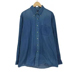 ランズエンド LANDS END 90-00s USA製 コットン デニム ボタンダウンシャツ メンズ  16 1/2 /34