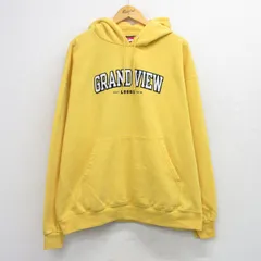 XL/古着 チャンピオン champion 長袖 スウェット パーカー メンズ 00年代 00s GRAND VIEW 大きいサイズ 黄 26mar19