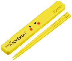 신품 스케이터 (Skater) 젓가락 젓가락 상자 세트 18cm 일본제 포켓몬 피카츄 페이스 25 ABC3-A