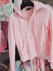 JUICY COUTURE ジューシークチュール ピンク フード ジップアップ