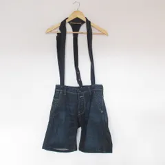 美品 DIESEL DENIM GALLERY ディーゼルデニムギャラリー 限定 ストレッチ サスペンダー付き ショートパンツ W24 インディゴ レディース 古着 中古 USED