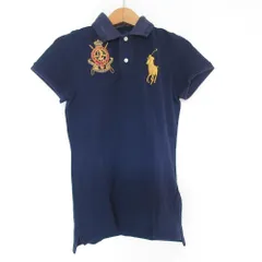 良品 Polo Ralph Lauren ポロラルフローレン ストレッチ 半袖 ラガーシャツ サイズS ネイビー レディース 古着 中古 USED