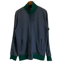 【中古】　adidas　トラックジャケット　ジャージ　ハイネック　フルジップ　バイカラー　無地　ワンポイント　刺しゅう　スポーツ　古着　/0129