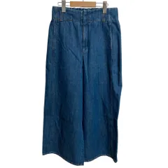 美品 23SS MACPHEE マカフィー オーガニックコットンデニム ワイドクロップドパンツ サイズ36 ライトブルー レディース 古着 中古 USED