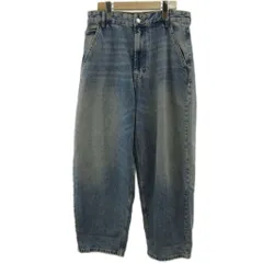 ベルシュカ Bershka デニムパンツ ジーンズ 38 ライトブルー ワイドレッグ ハイウエスト ウォッシュ加工 /SH ■GY49