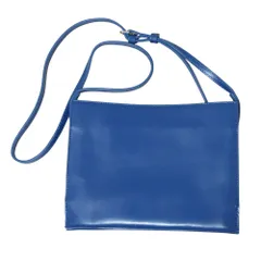 良品 YAHKI ヤーキ レザー スクエアショルダーバッグ ブルー レディース 古着 中古 USED