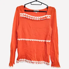 【一点物】courrèges クレージュ レディース トップス ニット 長袖 オレンジ 38サイズ J3のサムネイル