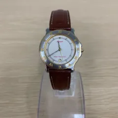 ●２【不動品】カシオ CASIO Menuet（メヌエット）LX-116 ゴールドカラーベゼル ブラウンバンド 【時計】【0.5】