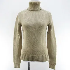 アンタイトル UNTITLED 長袖 ニット セーター 2 ベージュ 無地 タートルネック リブ 毛 ウール