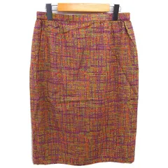 タイト 総柄 スカート ミモレ丈 ロング 薄手 13 ブラウン パープル 茶 紫 /TT