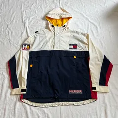 90s TOMMY HILFIGER トミーヒルフィガー SAILING GEAR ナイロンジャケット ホワイト系 L表記