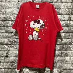 SNOOPY Tシャツ PEANUTS スヌーピー ピーナッツ レッド