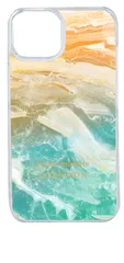 【新品未使用】iPhone14 アイフォン14 クリア ハードケース 大理石 (グリーンフローライト) マーブル ストーン おしゃれ かわいい 