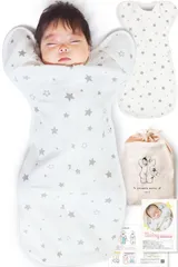 [Coperta] 【IHDI認証済み】スワドル おくるみ 新生児 【助産師が推薦 100%天然コットン】コペルタ ベビー用品 出産祝い (HOSHI, Small)