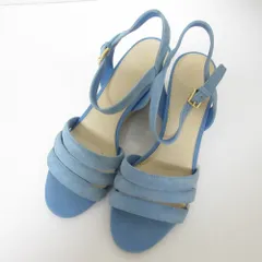 良品 COLE HAAN コールハーン ウエッジソールサンダル 6 1/2 約23.5cm ブルー レディース 古着 中古 USED