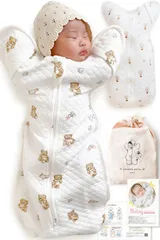 [Coperta] あったかキルトスワドル スワドル おくるみ 冬用 新生児 【IHDI認証済 キルティング仕様】 コペルタ ベビー用品 出産祝い (くまとおもちゃ, Small)