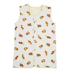 [Oeuf Soleil] 【4WAY！ガーゼ×冷感】 くるりーぱー リバーシブル スリーパー 夏 2重ガーゼ 新生児 赤ちゃん キッズ 夏用 出産祝い 0歳 1歳 2歳 3歳 春 秋 クマ柄 Sサイズ