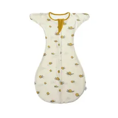 enne. スワドル メッシュ 夏用 ベビー スワドル 新生児 赤ちゃん おくるみ コットン スリーパー 夏 通年 モロー反射 (レモン,コットンメッシュ, S)