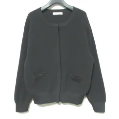 美品 23AW Apuweiser-riche アプワイザーリッシェ クルーネック ニットカーディガン 23450550 サイズ2 ブラック レディース 古着 中古 USED