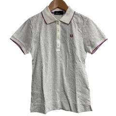 未使用 FRED PERRY フレッドペリー ドット ポロシャツ サイズS ホワイト レディース 古着 中古 USED