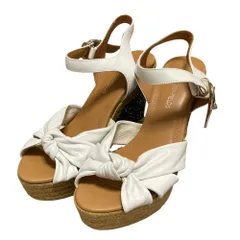 未使用 STRAWBERRY-FIELDS ストロベリーフィールズ グリッター ウエッジソール ストラップ サンダル M 23～23.5cm ホワイト レディース 古着 中古 USED