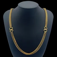 美品】ヴィンテージ セリーヌ ネックレス ロング マカダム 二連 