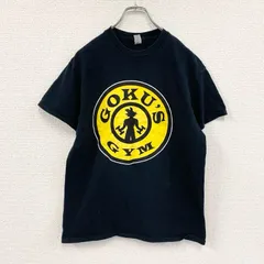 GILDAN　ギルダン　GOKUS GYM　孫悟空　ドラゴンボール　半袖プリントTシャツ　アニメT　ジムT　黒　ブラック　Mサイズ　古着