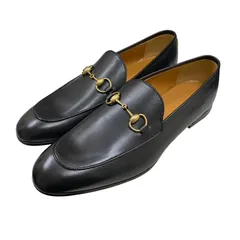 グッチ　GUCCI　ヨルダーン　ホースビット　ローファー　482467　レザー　ブラック　シューズ　＃9ハーフ