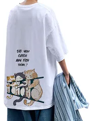 夏服 tシャツ メンズ ファッション 人気 猫 tシャツ 七分袖 半袖 オシャレ 涼しい ゆったり おしゃれ 春 夏 大きいサイズ 半袖 おもしろ 通気性 ネコ 柄 かわいい 猫 柔らかい 4色