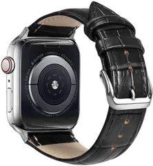アップルウォッチ バンド 革 ビジネススタイル コンパチブル 女性にも オシャレ Apple Watch 7 6 5 4 SE シリーズ対応 (38mm・40mm・41mm ブラック)