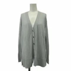 プラステ PLST カーディガン 絹 シルク M 水色 ライトブルー 無地 Vネック 長袖 /PP ■ECC003