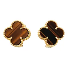 ヴァン・クリーフ＆アーペル(Van Cleef & Arpels) ヴァンクリーフ＆アーペル ピアス  アルハンブラ 18KYG イエローゴールド タイガーアイ ブラウンレディースのサムネイル