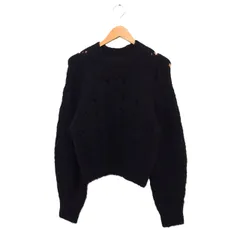 B&Y ユナイテッドアローズ BEAUTY&YOUTH ビューティー&ユース アルパカ混 ニット セーター 長袖 丸首 カットワーク ブラック 黒 /FT